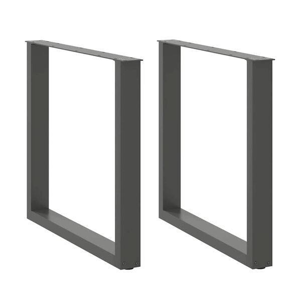 vidaXL Esstischbeine U-Form 2 Stk. Anthrazit 90x(72-73) cm Stahl