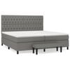 vidaXL Boxspringbett mit Matratze Dunkelgrau 200x200 cm Stoff