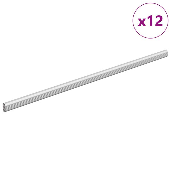 vidaXL Kleiderstange 12 pcs Silber 764 x 15 x 29 mm Aluminiumlegierung