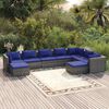vidaXL 9-tlg. Garten-Lounge-Set mit Kissen Poly Rattan Grau