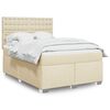 vidaXL Boxspringbett mit Matratze Creme 140x190 cm Stoff