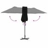 vidaXL Gartenparasol Schwarz 370 x 197 x 239 cm