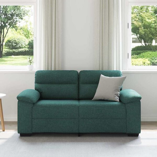 vidaXL 2-Sitzer-Sofa Dunkelgr&uuml;n 160x81x84 cm Stoff
