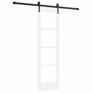 vidaXL Schiebet&uuml;r 61 x 198,5 cm Massivholz Kiefer und Glas Wei&szlig;
