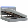 vidaXL LED-Speicherbett mit Matratze Hellgrau 160 x 200 cm Stoff