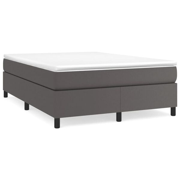 vidaXL Boxspringbettgestell Grau 140x190 cm Kunstleder