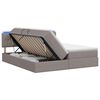 vidaXL LED-Speicherbett mit Matratze Taupe 200 x 200 cm Stoff