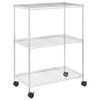 vidaXL Lagerregal mit 3 B&ouml;den und Rollen 60x35x81 cm Verchromt 150 kg