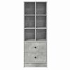 vidaXL Highboard mit Schubladen Beton Grau 45,5 x 34 x 127 cm