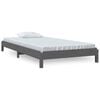 vidaXL Stapelbett Grau 75x190 cm Massivholz Kiefer