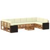 vidaXL Outdoor-Sofagarnitur 11 pcs Natur und Creme Polyester