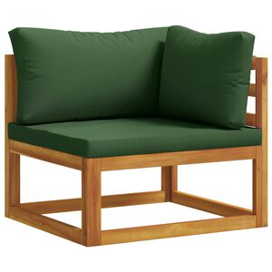 vidaXL Ecksofa mit Kissen 100 % Polyester Solid-Acacia Natur