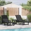 vidaXL Garten Lounge Möbel 3 pcs Schwarz 38 x 38 x 46cm Polyethylen