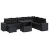 vidaXL 9-tlg. Garten-Sofagarnitur mit Kissen Schwarz Poly Rattan