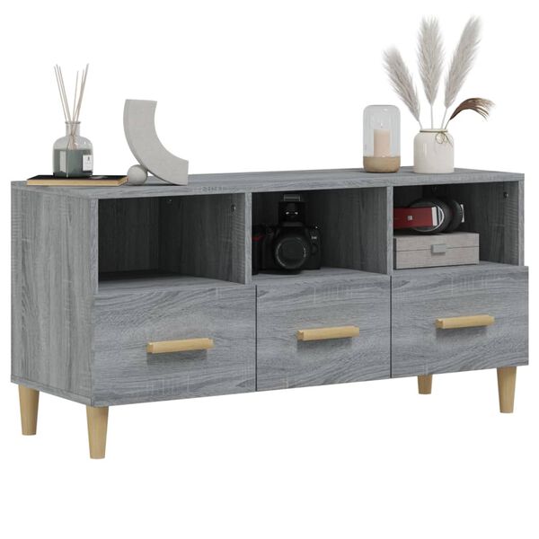 vidaXL TV-Schrank Grau Sonoma 102x36x50 cm Holzwerkstoff