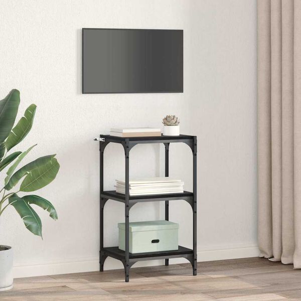 vidaXL B&uuml;cherregal Schwarz Eichen-Optik 40 x 33 x 70,5 cm