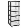 Curver Schubladenschrank Essentials 100 L Transparent und Schwarz