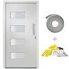 vidaXL Haust&uuml;r Aluminium und PVC Wei&szlig; 110x210 cm