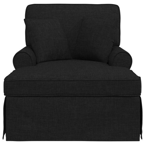 vidaXL Chaise Lounge mit Rock Schwarz 91 x 157 x 91 cm Stoff