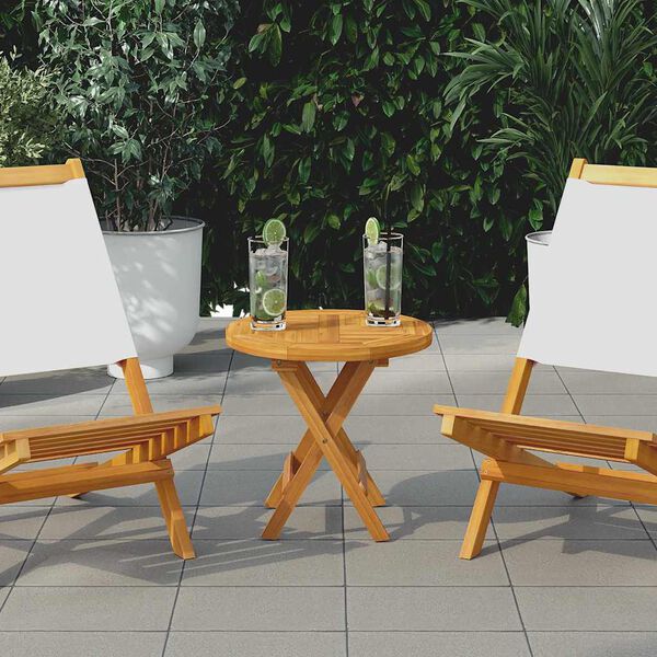 vidaXL Tischplatte Massivholz Teak Rund 2,5 cm 40 cm