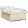 vidaXL Boxspringbett mit Matratze Creme 140x190 cm Stoff
