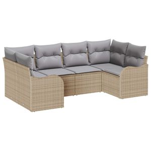 vidaXL Gartensofa-set Beige Poly-Rattan