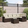 vidaXL 6-tlg. Garten-Sofagarnitur mit Kissen Braun Poly Rattan