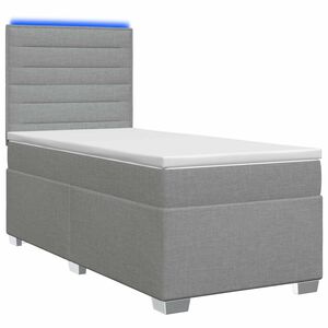 vidaXL Boxspringbett mit Matratze Hellgrau 80 x 200 cm Stoff