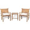 vidaXL 3-tlg. Bistro-Set mit Auflagen Bambus