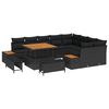 vidaXL Gartensofa-set mit Kissen 12 pcs Schwarz