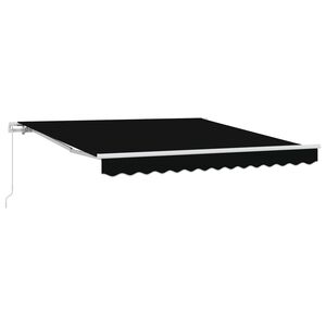vidaXL Ausziehbare Markise Schwarz 350 x 250 cm