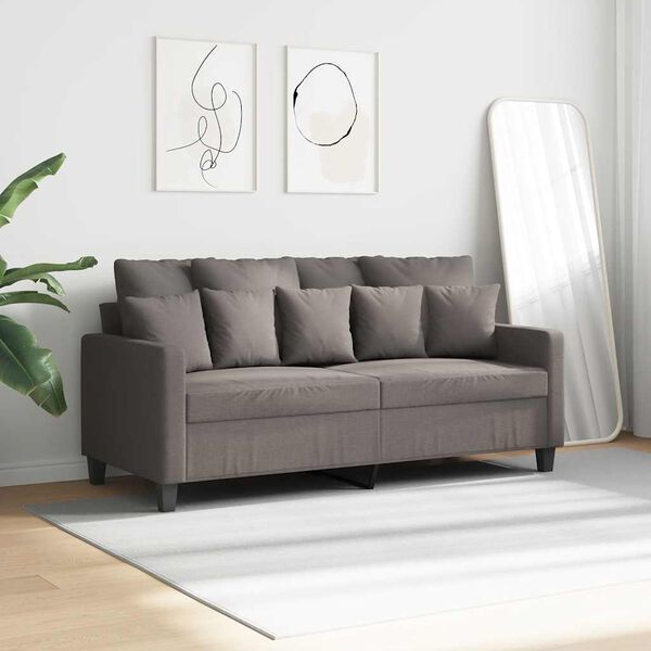 vidaXL 2-Sitzer-Sofa Taupe 140 cm Stoff