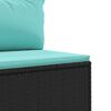 vidaXL 11-tlg. Garten-Sofagarnitur mit Kissen Schwarz Poly Rattan