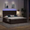 vidaXL Ottoman-Bett mit Matratzen & LEDs Dunkelbraun 200x200 cm Stoff