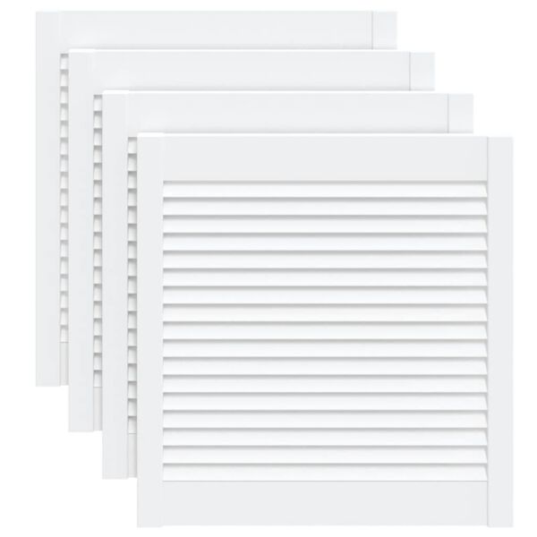 vidaXL Schrankt&uuml;ren Lamellen-Design 4 Stk Wei&szlig; 61,5x59,4 cm Massivholz
