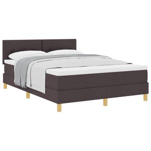 vidaXL Boxspringbett mit Matratze Dunkelbraun 160 x 200 cm Stoff