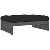 vidaXL 2-tlg. Garten-Lounge-Set mit Kissen Grau Massivholz