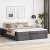 vidaXL Ottoman-Bett mit Matratzen Grau 200x200 cm Kunstleder