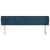 vidaXL Kopfteil mit Ohren Dunkelblau 203x23x78/88 cm Samt