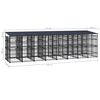 vidaXL Outdoor-Hundezwinger mit Dach Stahl 14,75 m&sup2;