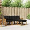 vidaXL Outdoor-Sofagarnitur mit Kissen 4 pcs Nat&uuml;rlich und Schwarz