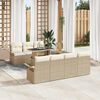 vidaXL Gartensofa-set mit Kissen mit Speicher 8 pcs Beige Poly Rattan