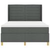 vidaXL Boxspringbett mit Matratze mit Kopfteil Grau 140 x 200 cm Stoff