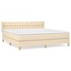 vidaXL Boxspringbett mit Matratze Creme 180x200 cm Stoff