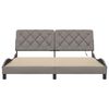 vidaXL Bettgestell mit LED ohne Matratze Taupe 180x200 cm Stoff