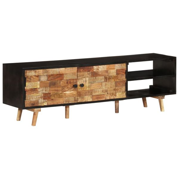 vidaXL TV-Schrank 140x30x45 cm Rohes Mangoholz und Massivholz Akazie