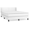 vidaXL Boxspringbett mit Matratze Wei&szlig; 140x190 cm Kunstleder