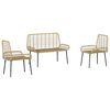 vidaXL Garten Essgruppe 3 pcs Braun und Creme Poly-Rattan