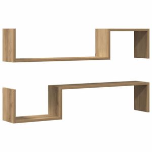 vidaXL Wandregale 2 Stk. Artisan-Eiche 100x15x20 cm Holzwerkstoff