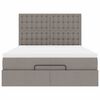 vidaXL Ottoman-Bett mit Matratze Taupe 140x200 cm Stoff
